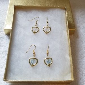 Gold heart earrings